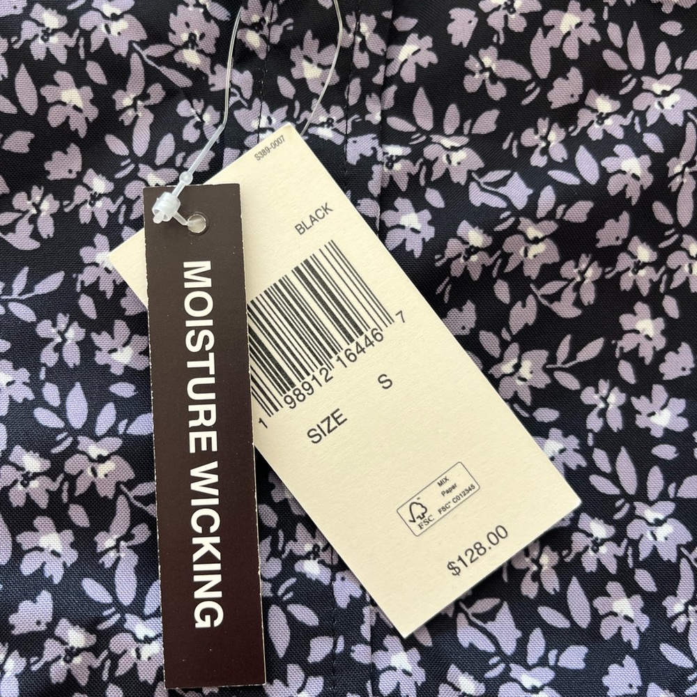 Michael Kors Black and Lavender Floral Dress Shirt